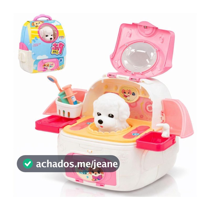 Maleta Pet Shop Mochila Veterinária Cachorro Brinquedo Infantil Educativo