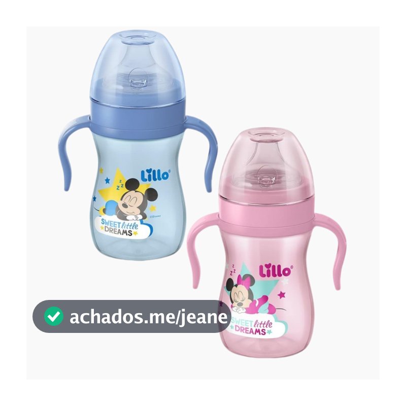 Copo de Treinamento com Alças Lillo Evolution  Antivazamento 240mL Mickey/Minnie