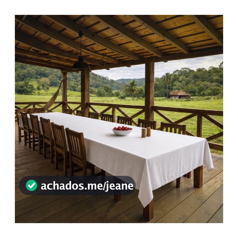 Toalha de Mesa Grande 3,50x1,40 Mesa Rústica 10 ou 12 Lugares Lisa e Estampada