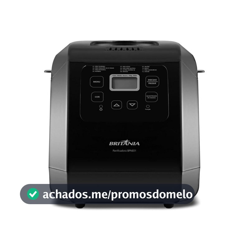 Panificadora Britânia Digital 12 Programas 3L BPNE01