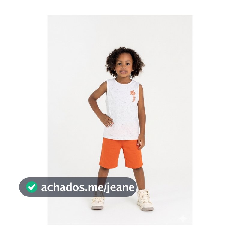 Conjunto Infantil Masculino com Regata Estampada e Bermuda Guloseima