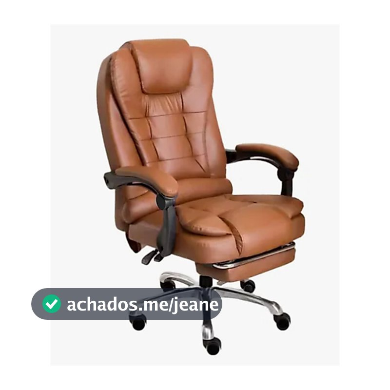 Cadeira Presidente Com Pontos De Massagem Couro Descanso Pé