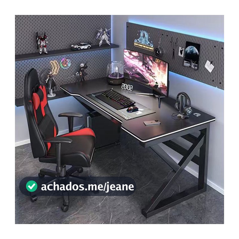 Mesa de jogos com prateleira, carbono anti-riscos, mesa para transmissão ao vivo, mesa para PC