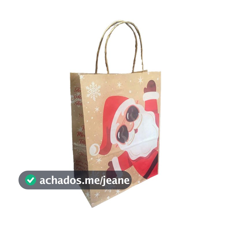Sacola Papel Kraft Natal Papai Noel 18x10x23 ( 30unid Promoção )