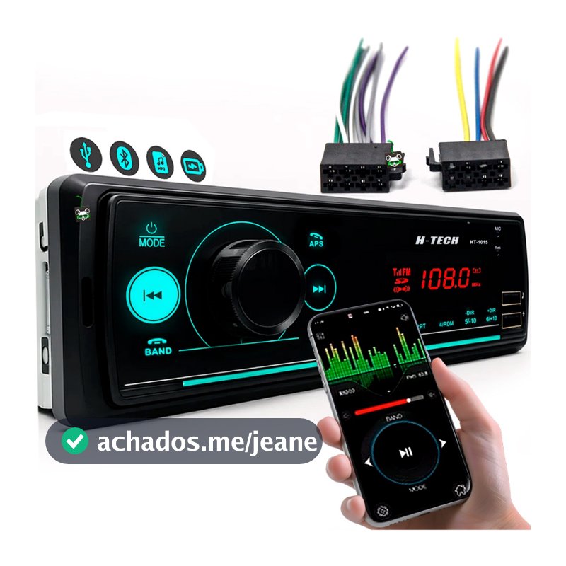 Rádio Som Automotivo Mp3 C/ App 2 Usb's Bluetooth Pen Drive