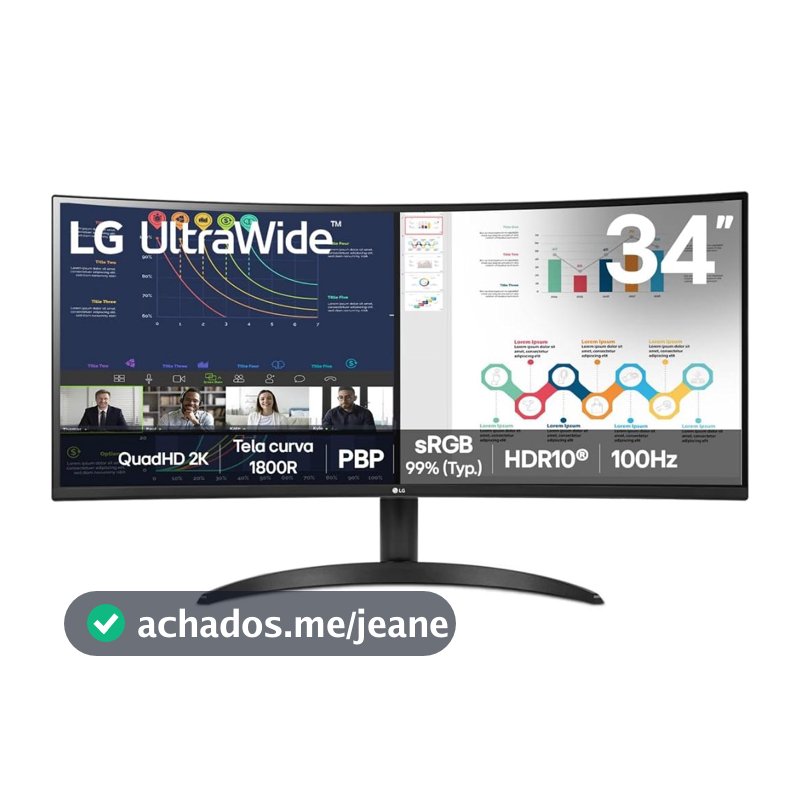 Monitor LG UltraWide™ Curvo 34" QuadHD 2K 100Hz