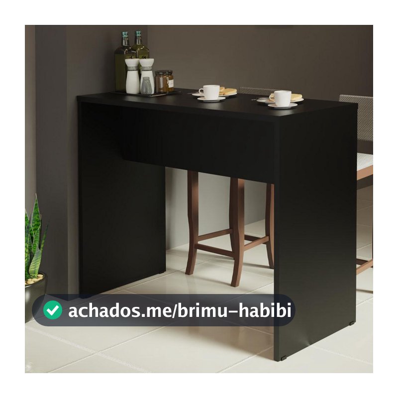 Bancada para Cozinha Reims Madesa 115 cm - Preto