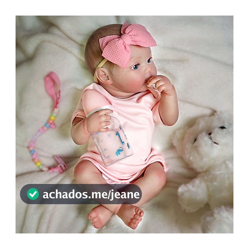 Bebê Reborn Boneca Silicone 48cm Menina Realista Pintado Original Olhos Azuis