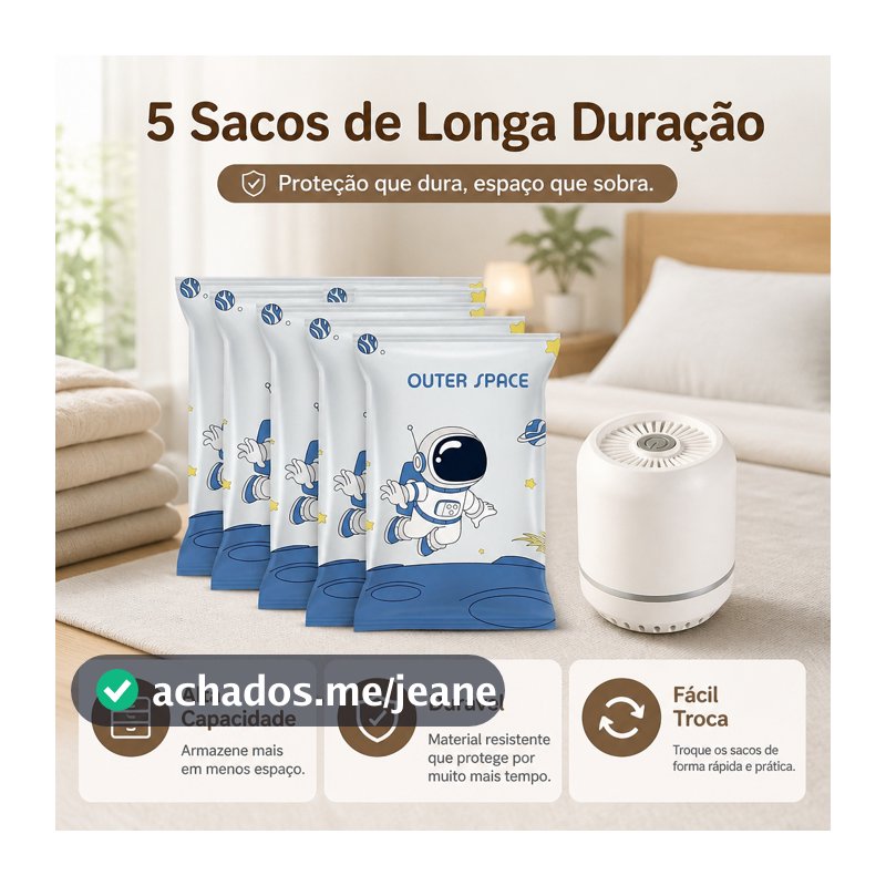 Kit Sacos a Vácuo 5 peças | Escolha a opção com ou sem bomba elétrica