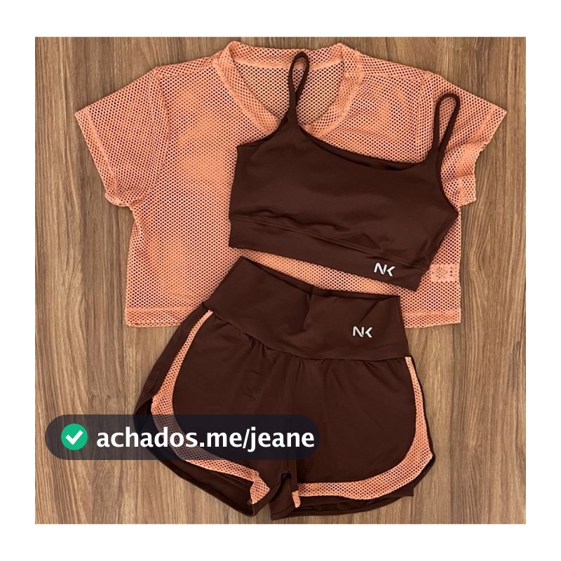 Conjunto fitness short duplo 3 pecas