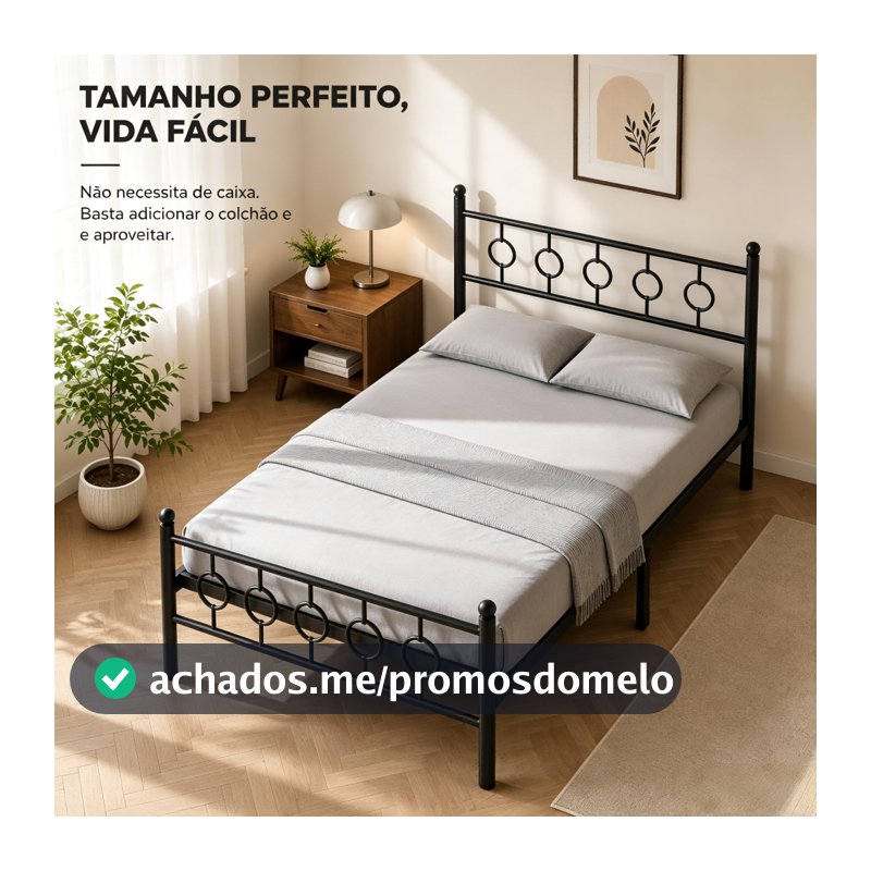 Cama Individual Robusta De Estilo Industrial Com Cabeceira 18888cm
