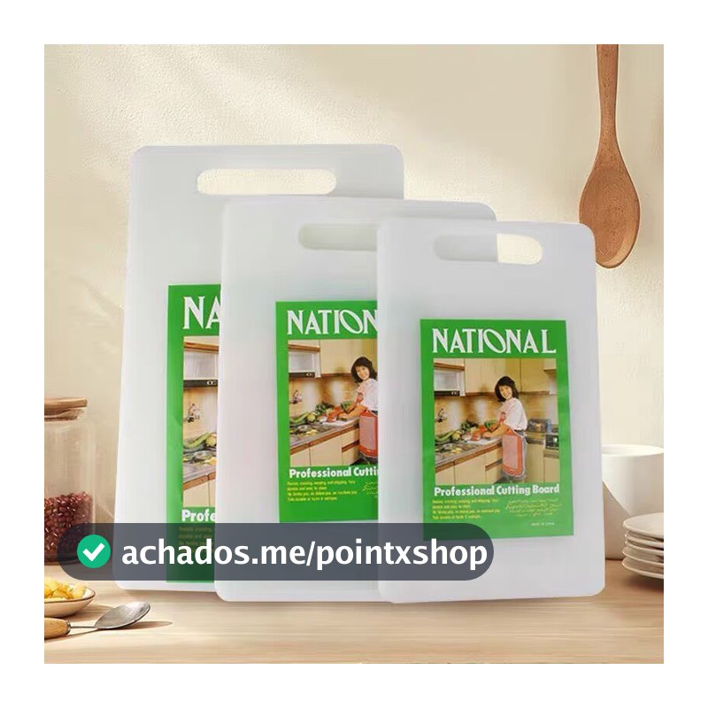 Tábua de Corte Plástica Branca - Material de Grau Alimentício, Antibacteriana e Antimofo