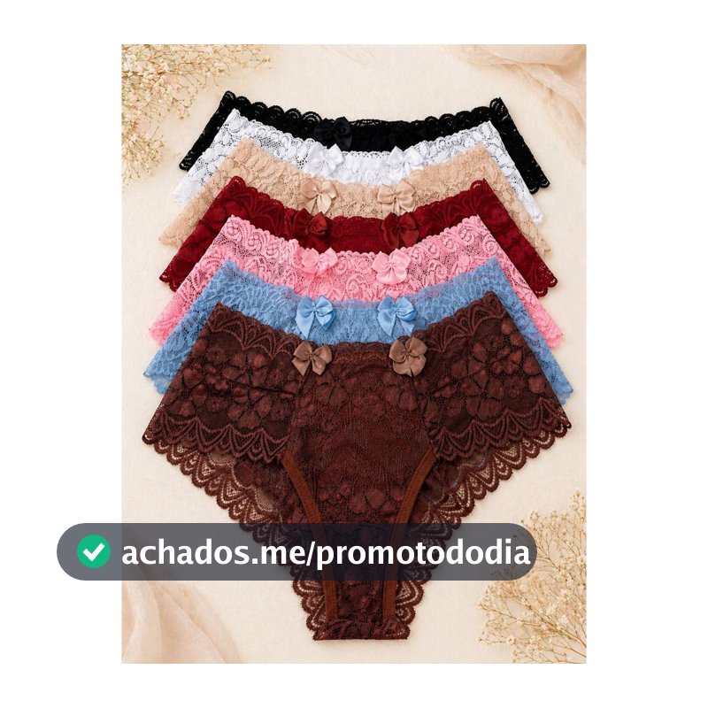 Kit Calcinha Fio Largo de Renda Forrada com Algodao Luxo Levanta Bumbum Sensual Conforto