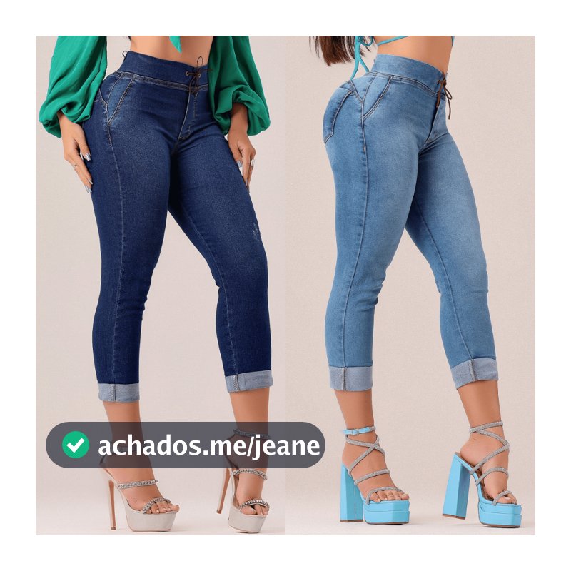 Calça Feminina Capri Cintura Alta Com Elastano Cos Alto Com Lycra Levanta Bumbum Calça Jeans Feminina