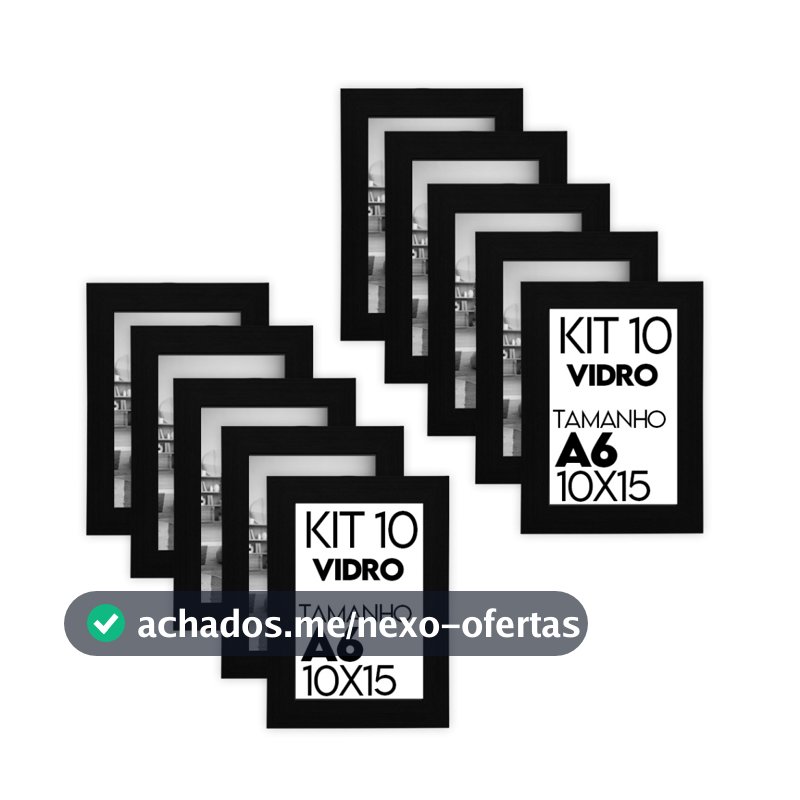 Kit 10 Porta Retratos 10x15cm A6 Com Vidro Para Fotos Decorativo Sala Quarto
