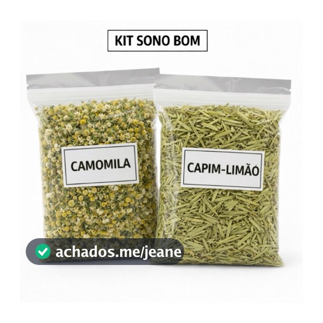 Kit Chá de Camomila + Capim-Limão Natural | Ervas Desidratadas