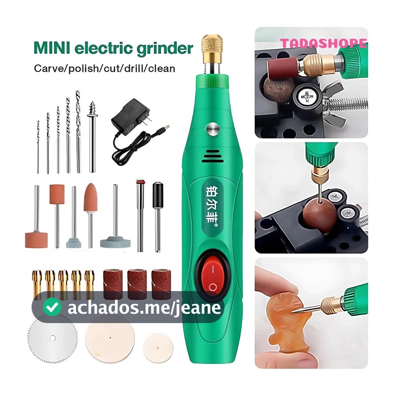 Kit Micro Retifica 24 Peças Elétrica De Velocidade Variável  Rotativas Polimento De Retificação