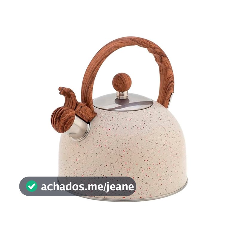 Chaleira Bule Fervedor Apito Inox Mármol Bule De Chá Jarra 2 Litros Com Alça