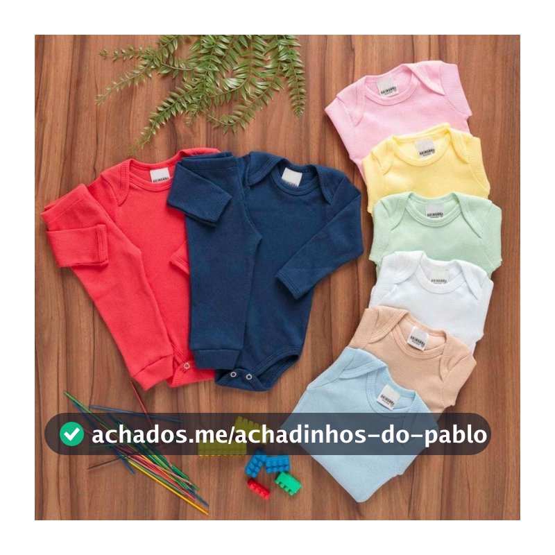 Kit 6 Peças Body e Calça Canelado Bebê Sortidas 100% Algodão 3 Body e 3 Calças Antialérgico