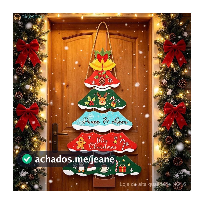 Decoração para festas de Natal, enfeites para árvore, enfeites para pendurar na porta, para a celebração em casa, K4CF.