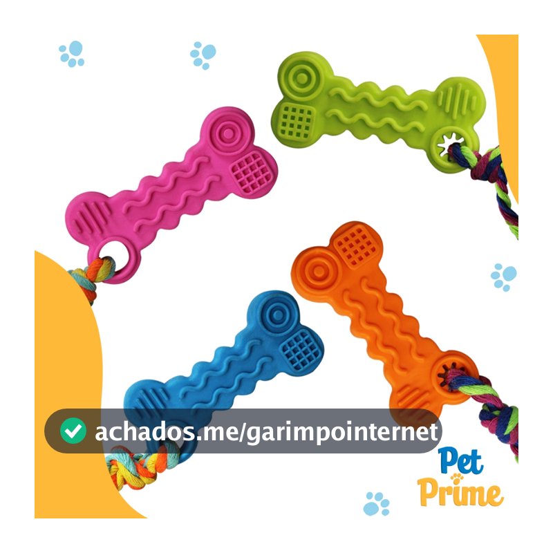 Brinquedo para Cachorro Osso de Plástico com Corda Savana Pet