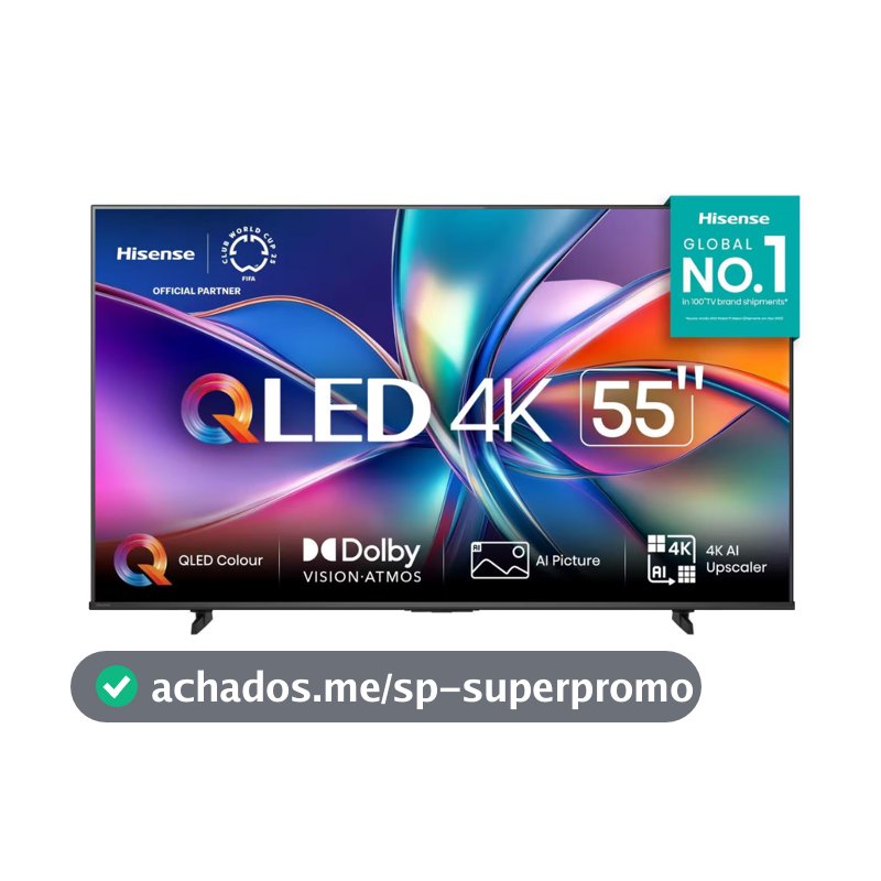 Smart TV 55 4K UHD QLED 55Q6QV HDR10 Dolby Atmos Vidaa U9 Hisense