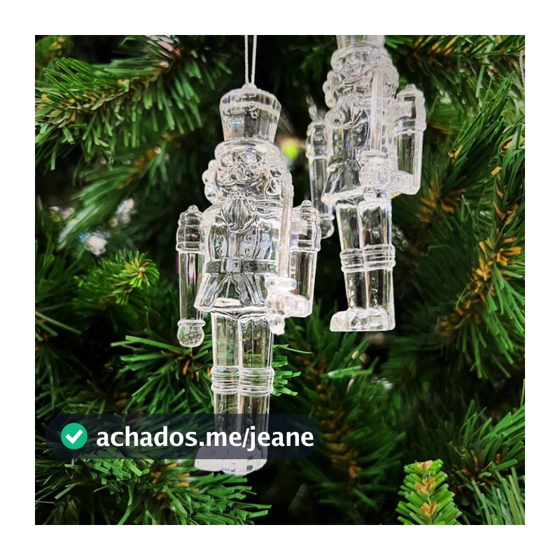 Lindo Quebra Nozes de Acrílico Transparente e Nacarado 12 cm - Kit com 6 Unidades
