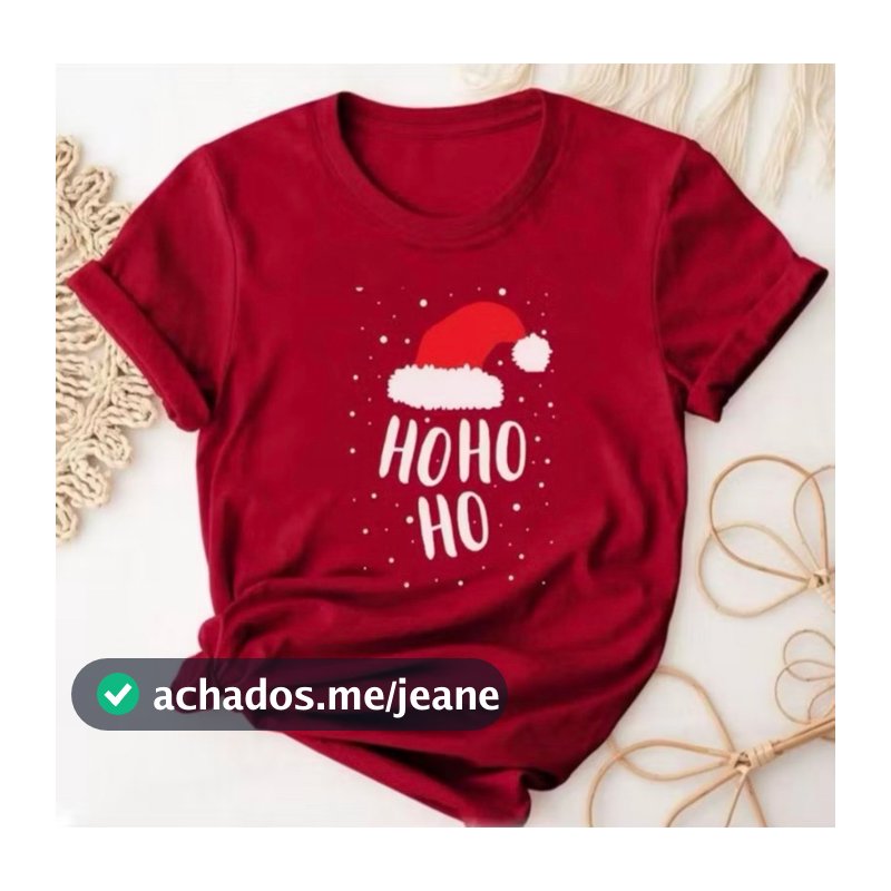 Blusa camiseta natal feminina masculina 100% algodao ho ho ho chapeu