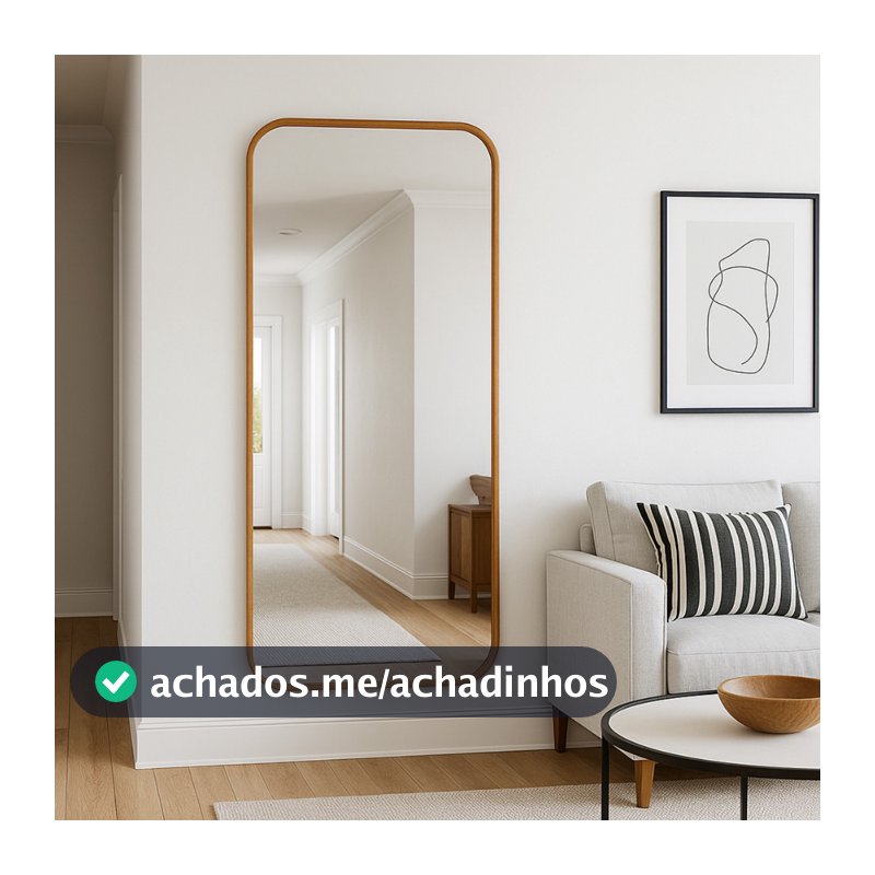 Espelho Orgânico Retangular 53x110cm Grande Moderno Decorativo Para Parede Sala Quarto Banheiro