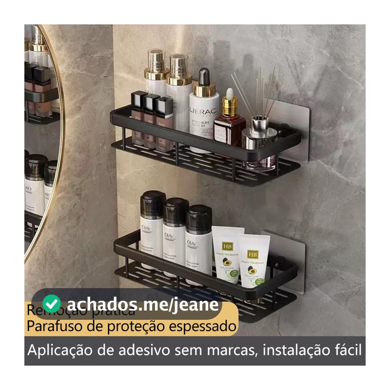 Kit 2 Suportes Organizador Cozinha Banheiro Plástico Com Adesivo FACE