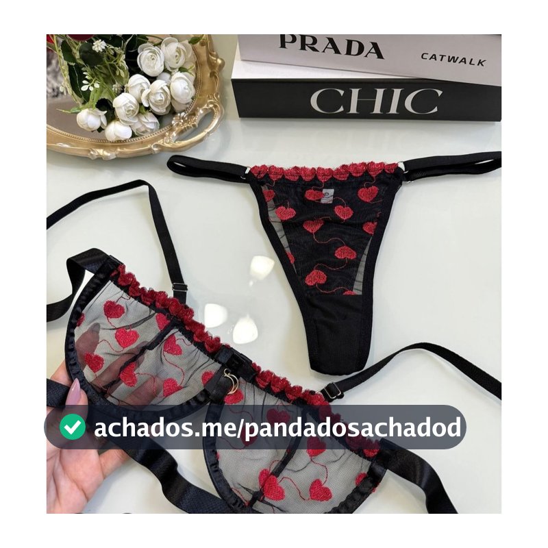 Conjunto lingerie calcinha sutiã  com aro moda intima Gringa tule Bordado