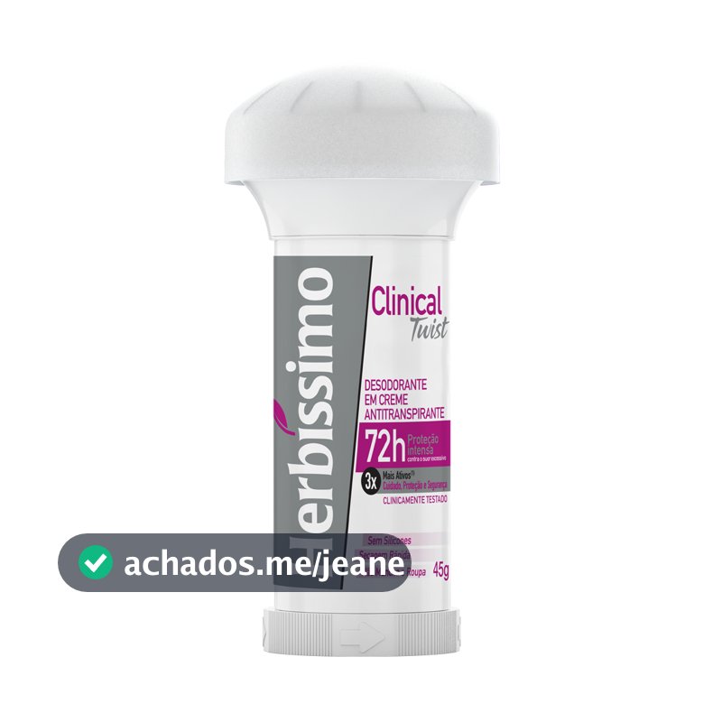 Desodorante Twist Antitranspirante Herbíssimo Clinical Rosa 45G