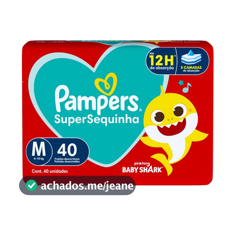 Fralda Descartável Pampers Supersequinha Mega M 40 Unidades