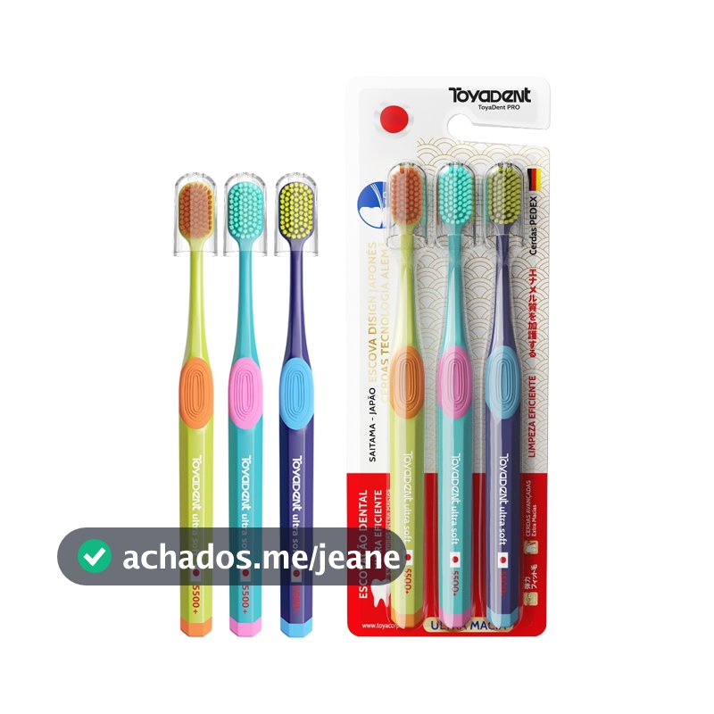 TOYADENT Escova dentes  ultra macia, 5500+ pêlos de escova, 3/6 suportes, 6 cores