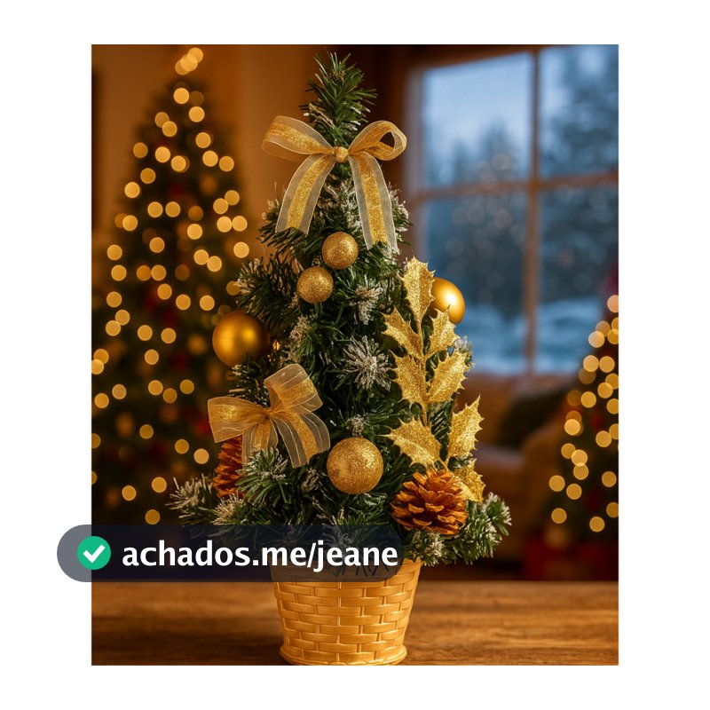 Mini Árvore de Natal Enfeite de Mesa Já Vai Montada C/ Os Enfeites