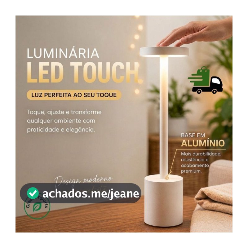 Luminaria Touch Led Sem Fio Recarregavel Aluminio P/ Mesa Cabeceira Quarto Escritorio Luminaria De Mesa Alta Qualidade