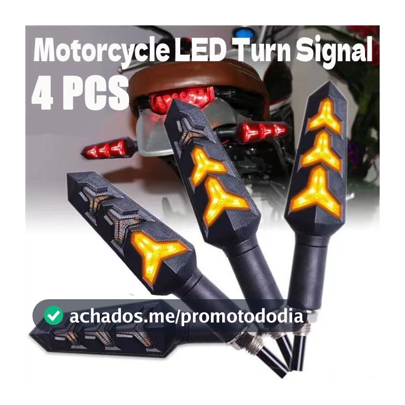 Kit 4 Pia Seta Sequencial Led Modelo 250 Twister Honda Cb Xre 300 Titan Fan Nxr Bros Cbx 125 150 160