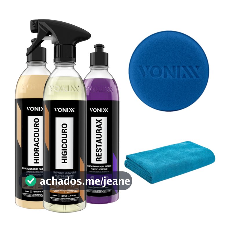 Kit Hidracouro Hidratante Higicouro Higieniza Bancos Restaurax Vonixx