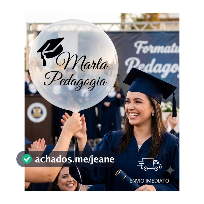 Balão de formatura Bubble Personalizado de Formatura com Vareta adulto e infantil opção com gliter e LED