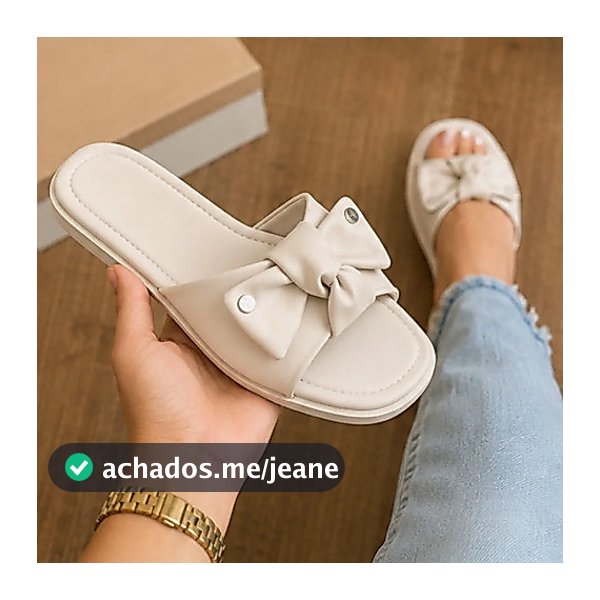 Sandália Rasteira Feminina Fabiola Laço Napa Casual 1165