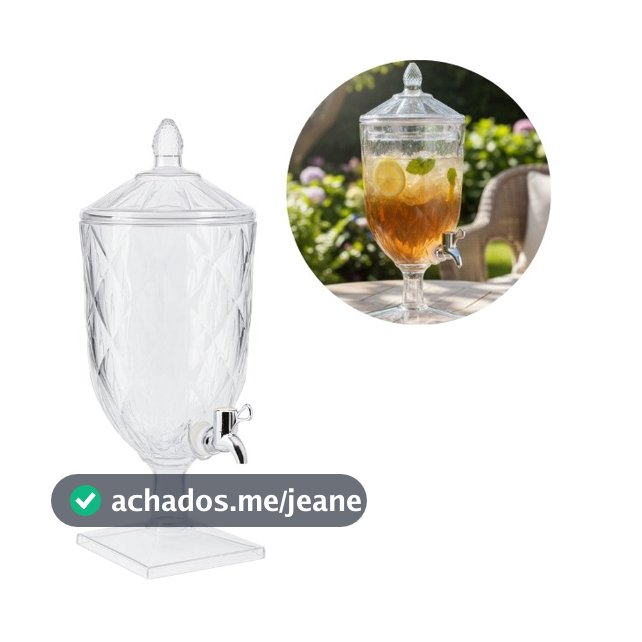 Suqueira 4,5 Litros Acrílico Cristal com Torneira