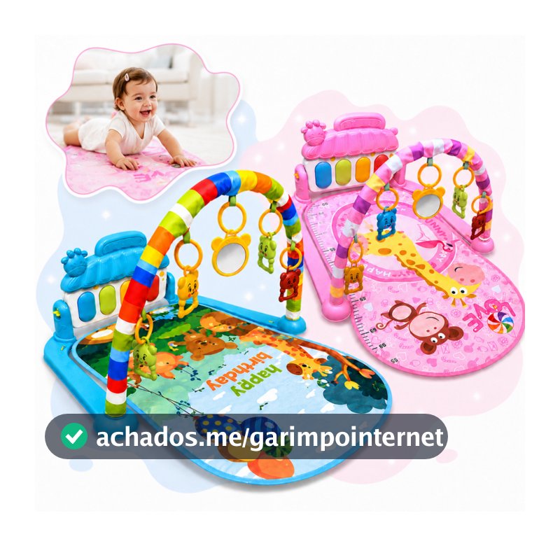 Tapete De Atividades Bebê Brinquedo Musical Infantil Piano Interativo Ginásio Educativo Som e Luzes
